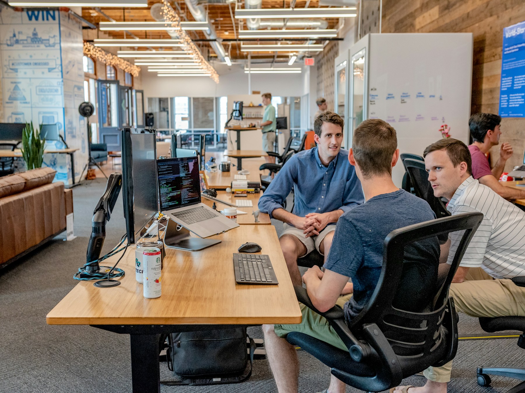 Marketing team collaborating in an office